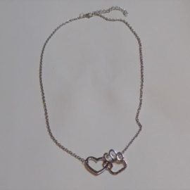 Kette Pfote Herz silber